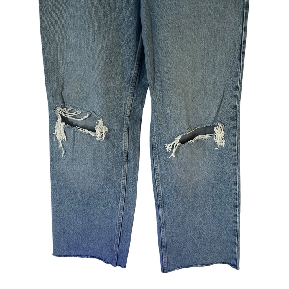 Zara Women High Rise Wide Ripped Jeans Size 6 - Picture 5 of 6